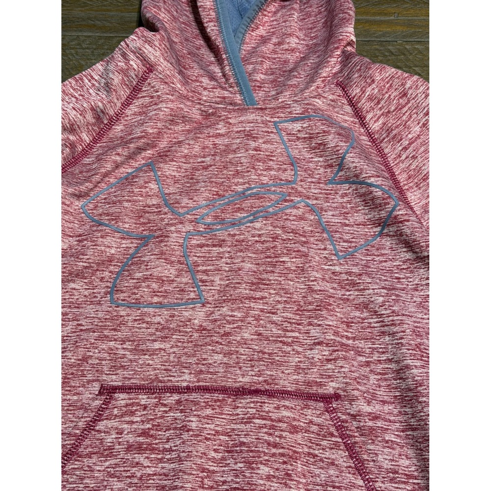 Under Armour Hoodie Kids Small Pink Pullover Preloved - Picture 3 of 9